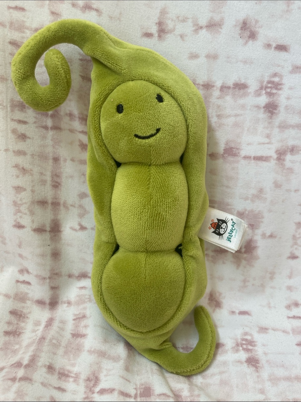 Jellycat Vivacious Vegetable Green Pea Pod Stuffed Plush 7” Retired